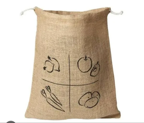 Natural Jute Drawstring Bag